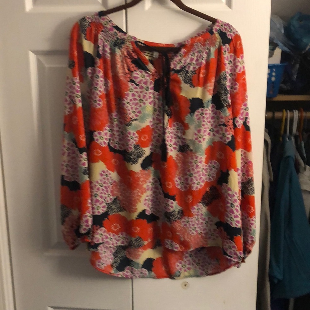 Silk flower blouse